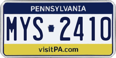 PA license plate MYS2410