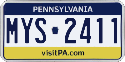 PA license plate MYS2411