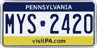 PA license plate MYS2420