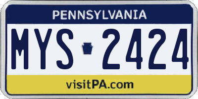 PA license plate MYS2424