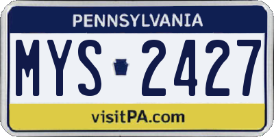 PA license plate MYS2427