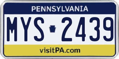 PA license plate MYS2439