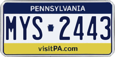 PA license plate MYS2443