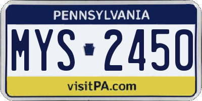 PA license plate MYS2450
