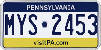 PA license plate MYS2453