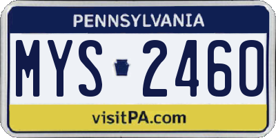 PA license plate MYS2460