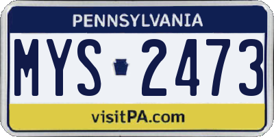 PA license plate MYS2473