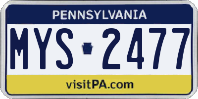 PA license plate MYS2477
