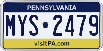 PA license plate MYS2479