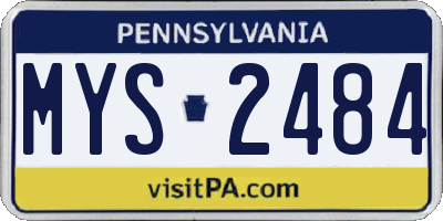 PA license plate MYS2484