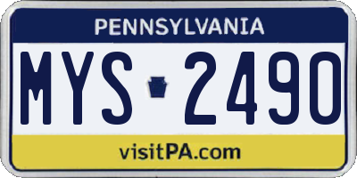 PA license plate MYS2490