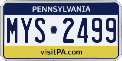 PA license plate MYS2499