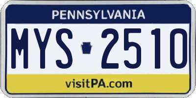 PA license plate MYS2510