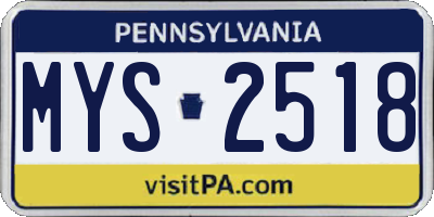 PA license plate MYS2518