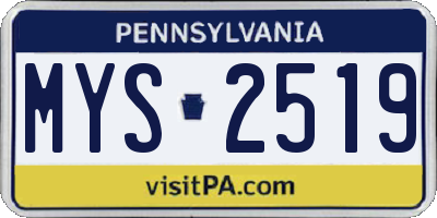PA license plate MYS2519