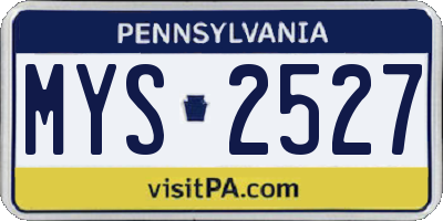 PA license plate MYS2527