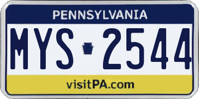 PA license plate MYS2544