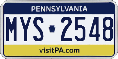 PA license plate MYS2548