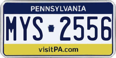 PA license plate MYS2556