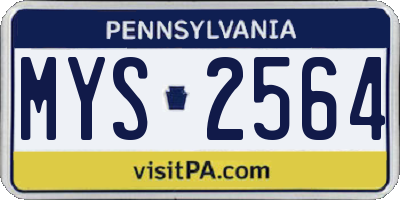 PA license plate MYS2564