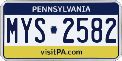 PA license plate MYS2582