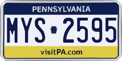 PA license plate MYS2595
