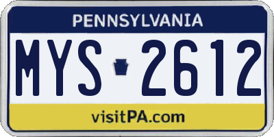 PA license plate MYS2612