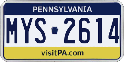 PA license plate MYS2614