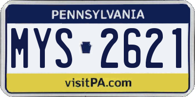 PA license plate MYS2621