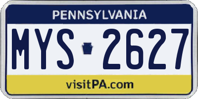 PA license plate MYS2627