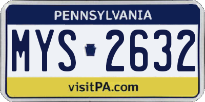 PA license plate MYS2632