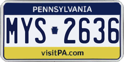 PA license plate MYS2636