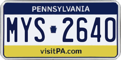 PA license plate MYS2640