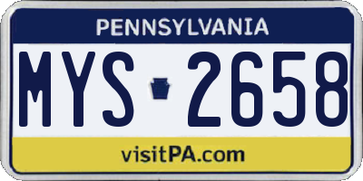 PA license plate MYS2658