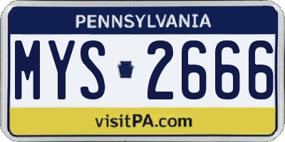 PA license plate MYS2666