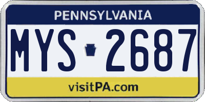PA license plate MYS2687