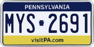 PA license plate MYS2691