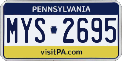 PA license plate MYS2695