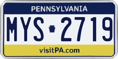 PA license plate MYS2719