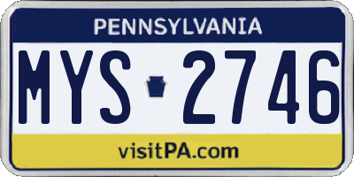 PA license plate MYS2746