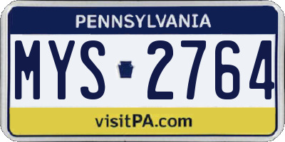 PA license plate MYS2764