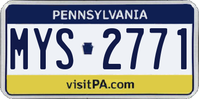 PA license plate MYS2771