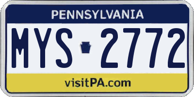 PA license plate MYS2772
