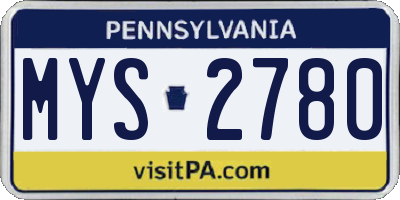 PA license plate MYS2780