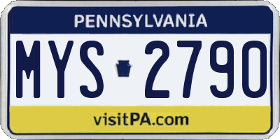PA license plate MYS2790
