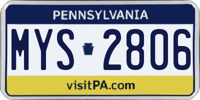 PA license plate MYS2806