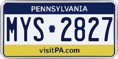 PA license plate MYS2827