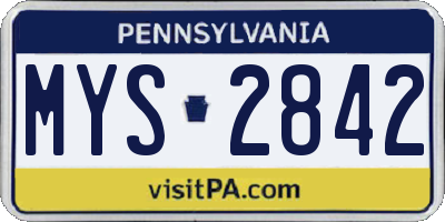 PA license plate MYS2842