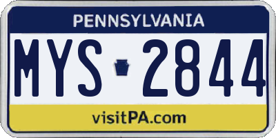 PA license plate MYS2844