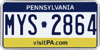 PA license plate MYS2864